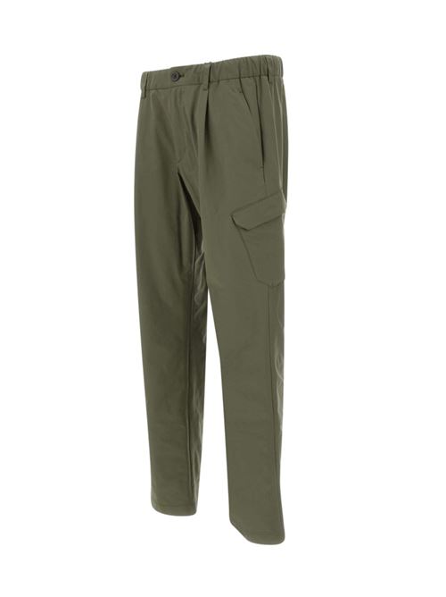pantaloni uomo cargo poliestre stretch verde militare HERNO | PT000076U12503Z7400